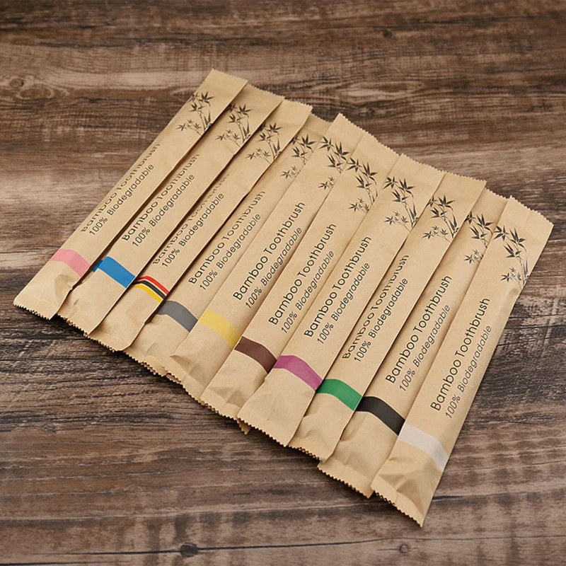 Bamboo Toothbrush - 5/15 adet Renkli Doğal Bambu Diş