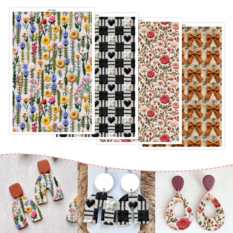 Beeswax Wrap - Renkli Çiçek Desenli Polimer Kil Transfer