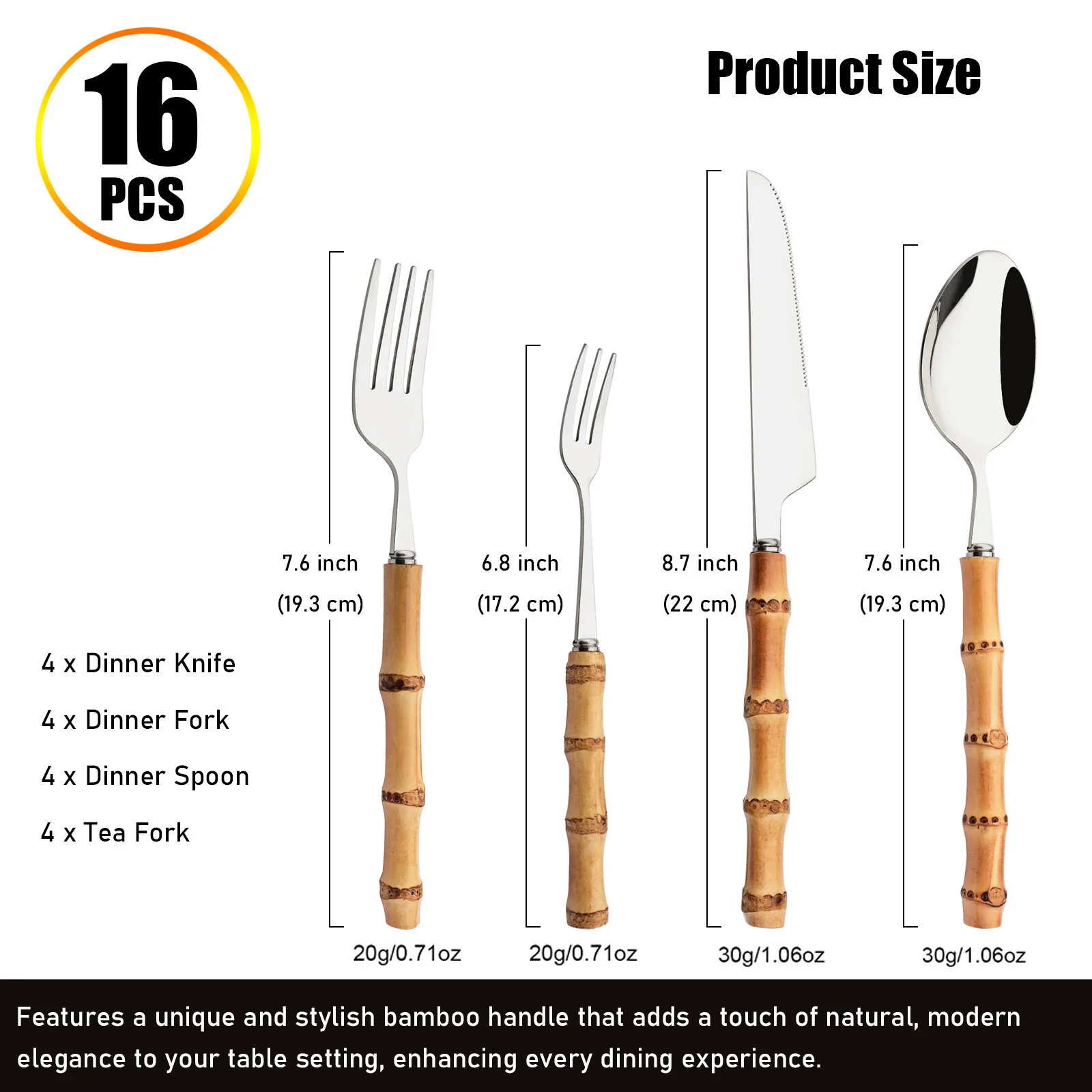 16 adet bambu sofra seti pasla - Bamboo Cutlery incelemesi ve fiyatı