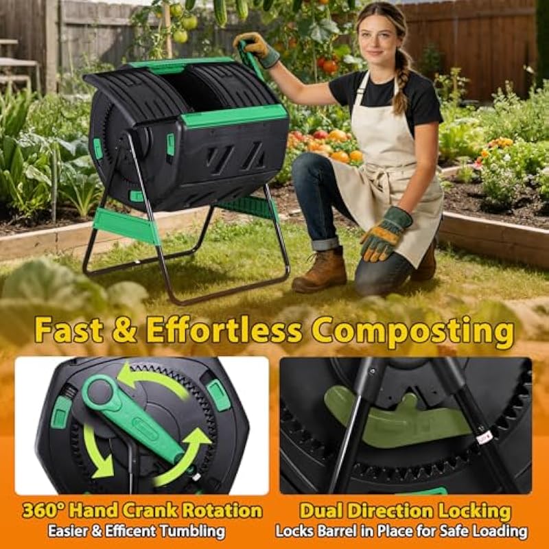 53 Galonluk, İki Bölmeli, Döne - Compost Bin incelemesi ve fiyatı